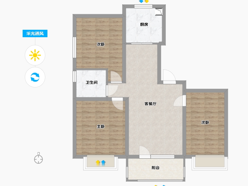 河北省-保定市-涿州铂悦山-83.00-户型库-采光通风