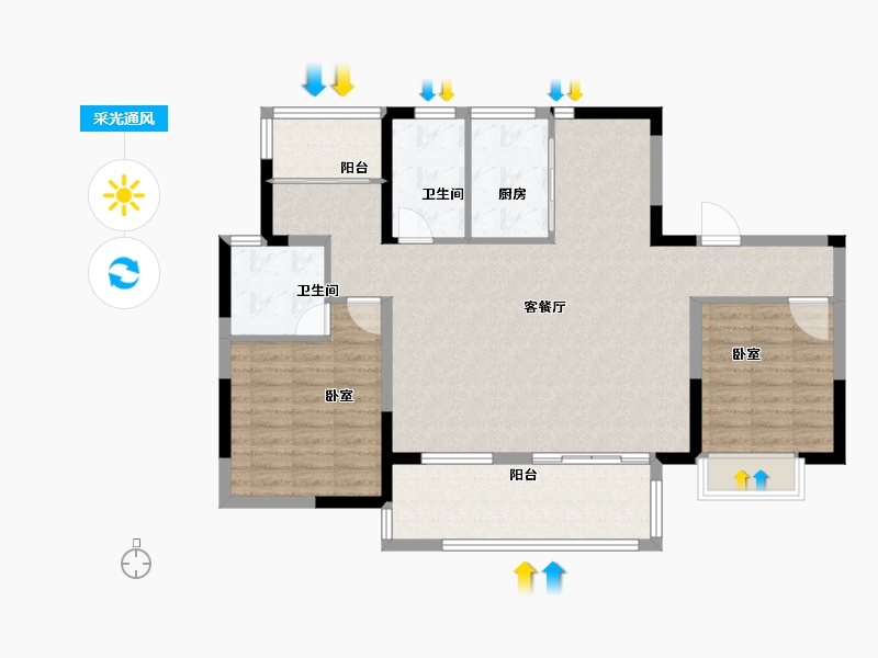 安徽省-合肥市-光明府-101.00-户型库-采光通风