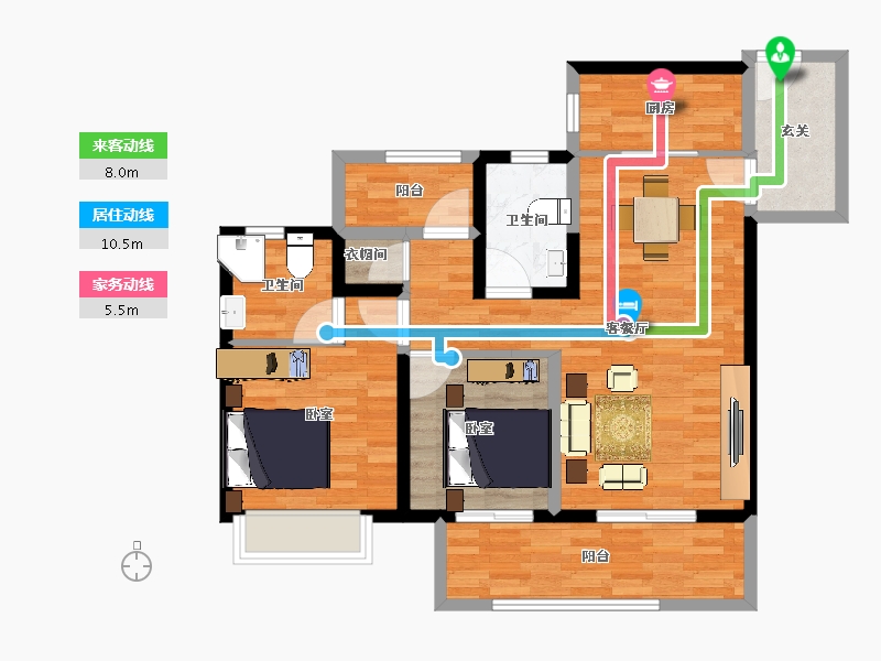 江苏省-盐城市-昕悦府-83.95-户型库-动静线