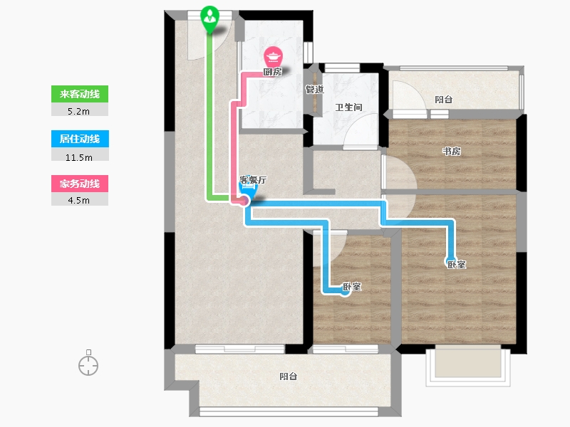 浙江省-宁波市-碧桂园中南海上传奇-71.00-户型库-动静线