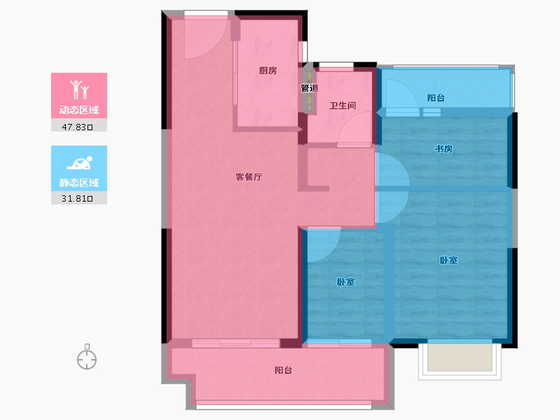 浙江省-宁波市-碧桂园中南海上传奇-71.00-户型库-动静分区