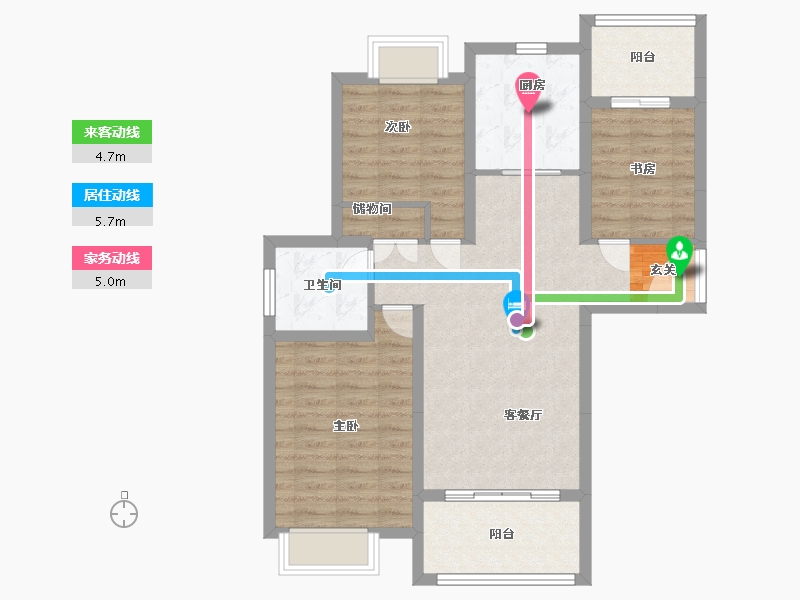 江苏省-盐城市-翰庭雅苑-81.62-户型库-动静线