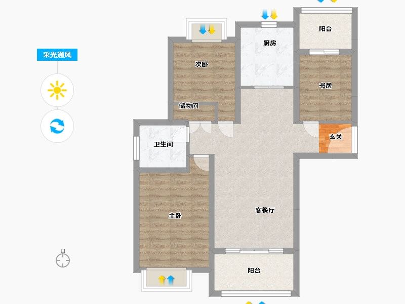 江苏省-盐城市-翰庭雅苑-81.62-户型库-采光通风