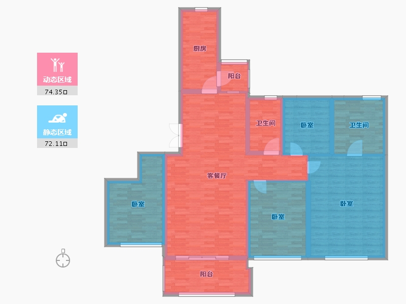 江苏省-扬州市-仪征恒大桃源天境-132.00-户型库-动静分区