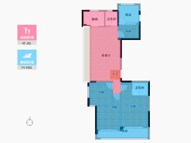 浙江省-台州市-中盛大都会-109.00-户型库-动静分区