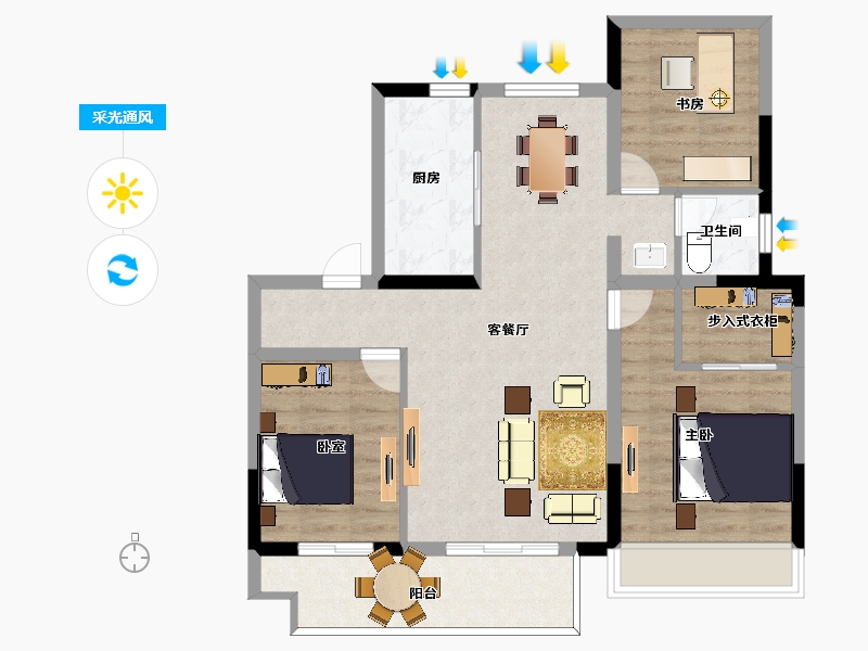 安徽省-马鞍山市-祥生江山府-87.00-户型库-采光通风