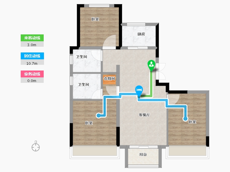 浙江省-金华市-保集禹洲保信花园-86.00-户型库-动静线