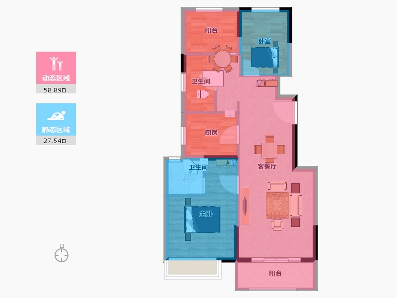 安徽省-马鞍山市-世茂明发又一城-78.00-户型库-动静分区