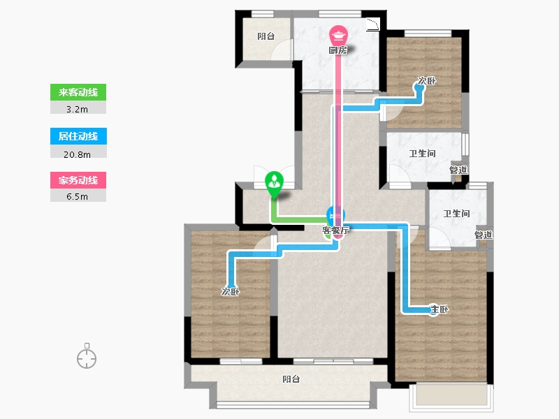 甘肃省-兰州市-富力兰州CBD-106.21-户型库-动静线