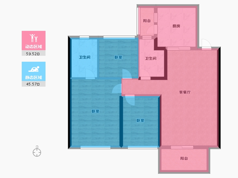 江苏省-扬州市-仪征恒大桃源天境-94.00-户型库-动静分区