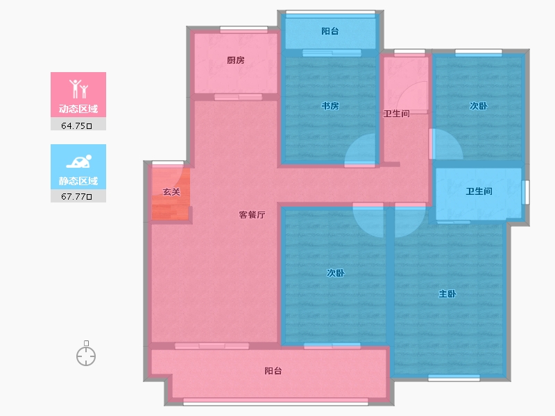 江苏省-常州市-碧桂园百兴澜庭-118.00-户型库-动静分区