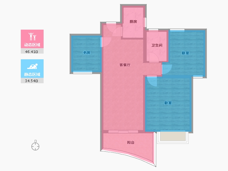 浙江省-杭州市-金隅观澜时代-71.54-户型库-动静分区