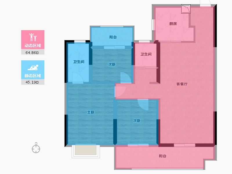 江苏省-南通市-碧桂园颐和禧园-99.00-户型库-动静分区