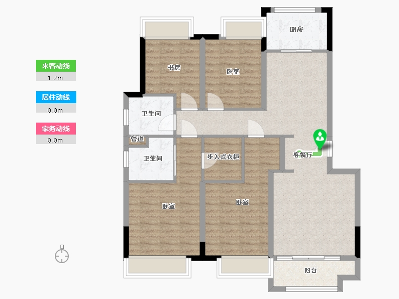 浙江省-湖州市-融创金成·湖山赋-106.25-户型库-动静线