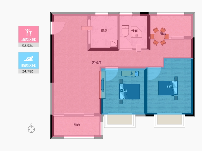 安徽省-马鞍山市-世茂明发又一城-74.01-户型库-动静分区