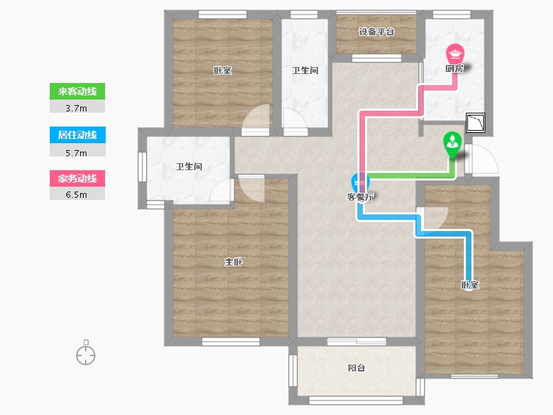 安徽省-黄山市-千景园-95.46-户型库-动静线