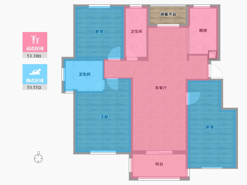 安徽省-黄山市-千景园-95.46-户型库-动静分区