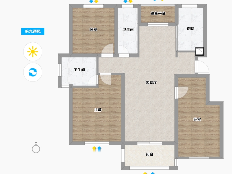 安徽省-黄山市-千景园-95.46-户型库-采光通风