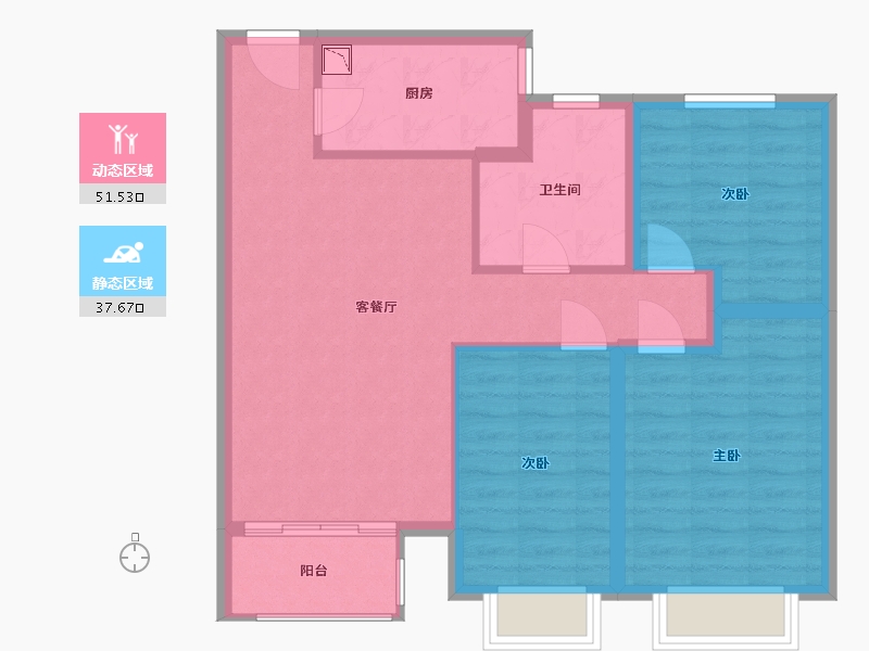 河北省-保定市-涿州铂悦山-80.00-户型库-动静分区