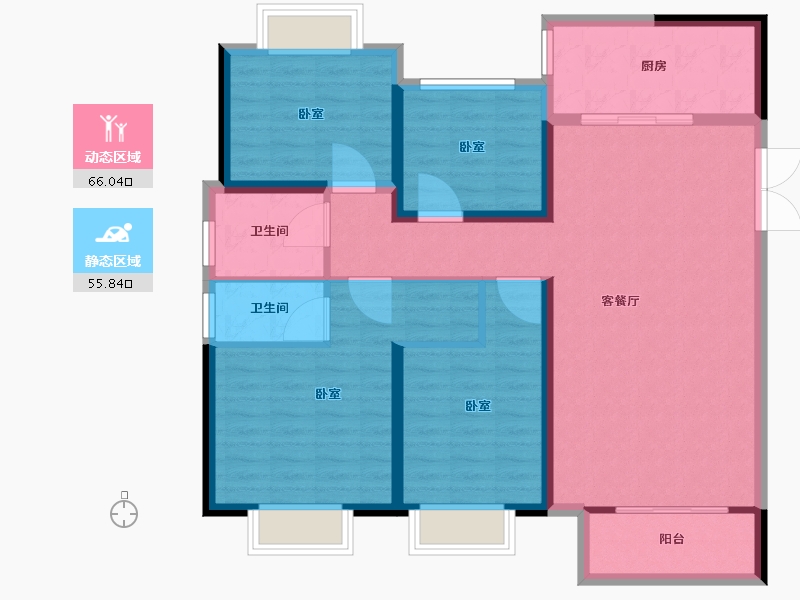 江苏省-扬州市-金奥文昌公馆·荣华-110.01-户型库-动静分区