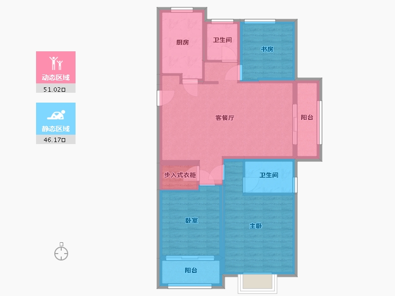 浙江省-宁波市-桂语里-86.48-户型库-动静分区