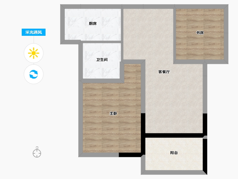 江苏省-淮安市-烨宸广场-67.20-户型库-采光通风