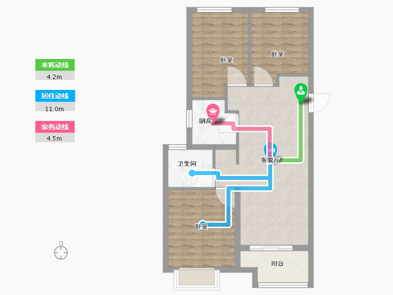 江苏省-扬州市-万科时代之光-74.00-户型库-动静线