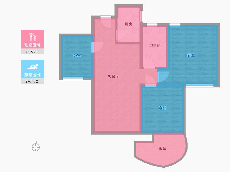 浙江省-杭州市-金隅观澜时代-71.29-户型库-动静分区