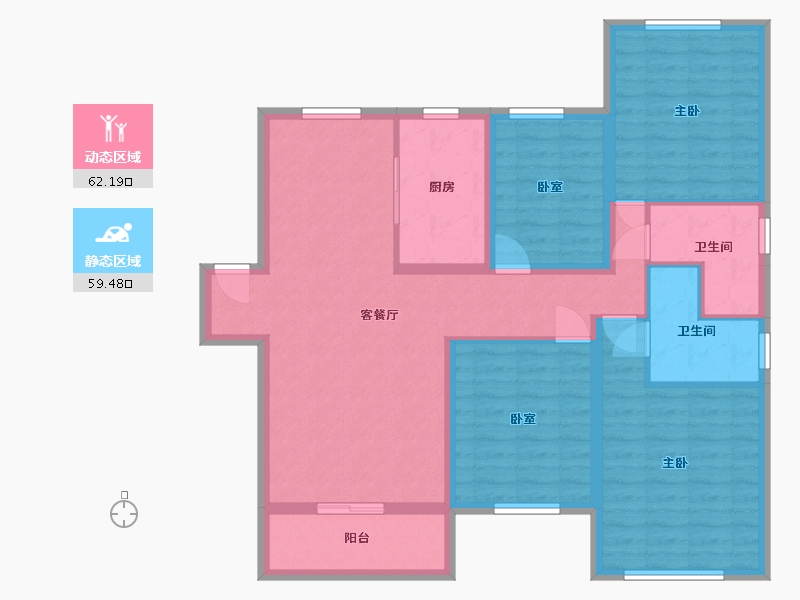 浙江省-温州市-新都·泰和府-108.64-户型库-动静分区