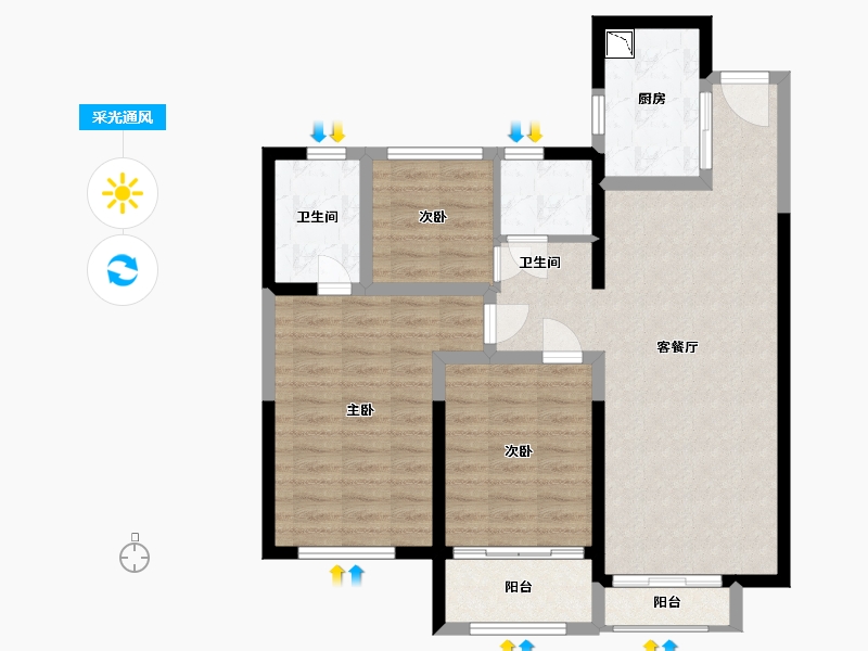 甘肃省-天水市-惠风玺院-87.66-户型库-采光通风