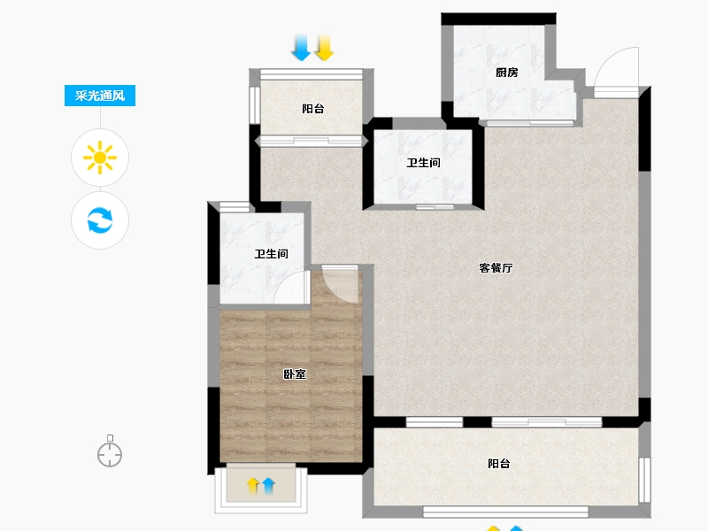 安徽省-合肥市-光明府-74.26-户型库-采光通风