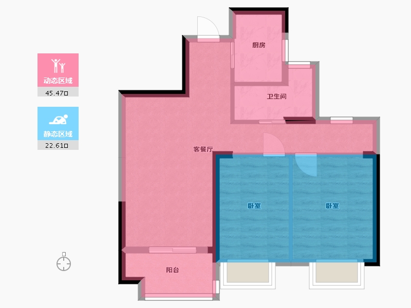 浙江省-宁波市-中房未来盛园-60.42-户型库-动静分区