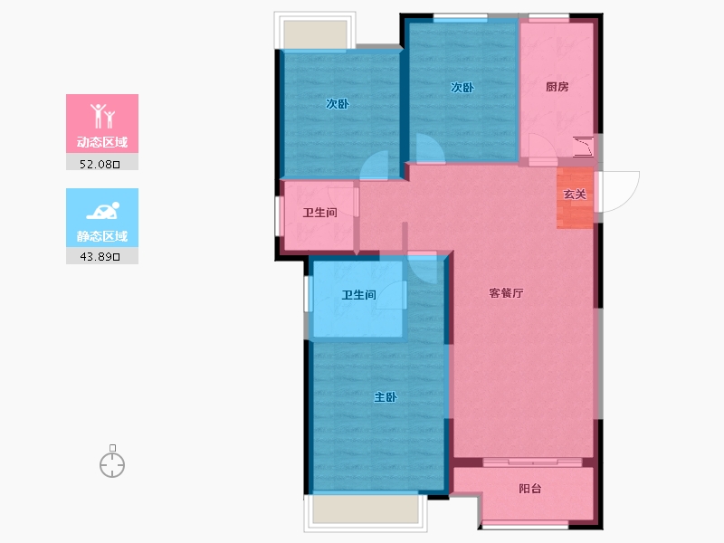 江苏省-无锡市-融侨观邸-86.00-户型库-动静分区