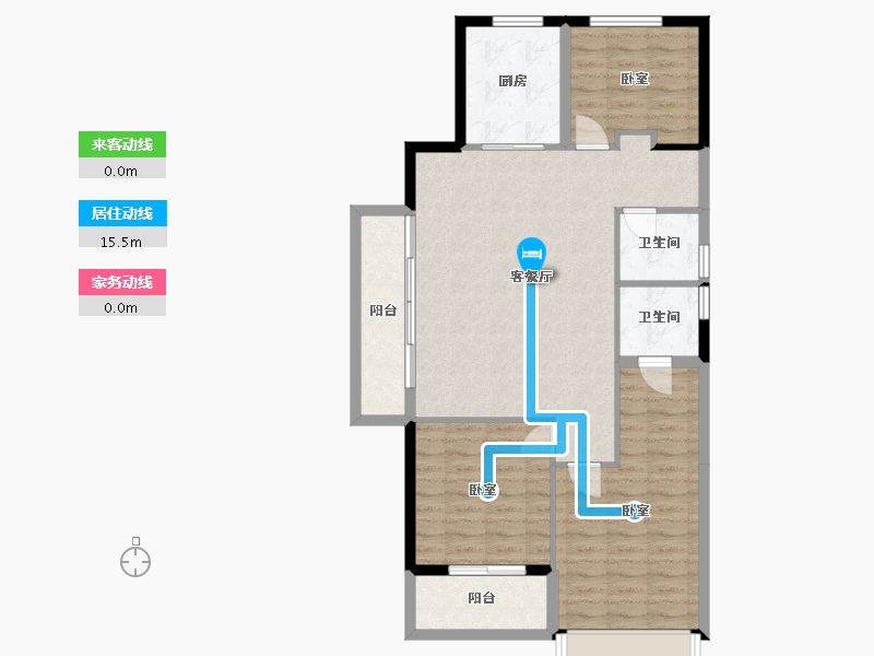 浙江省-杭州市-远洋招商上塘宸章-95.65-户型库-动静线