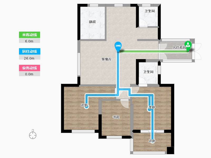 江苏省-盐城市-明新半岛花园-90.00-户型库-动静线