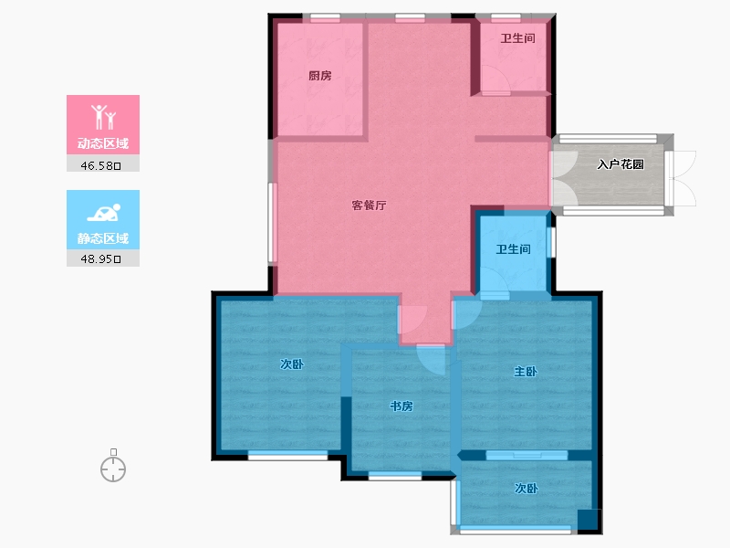 江苏省-盐城市-明新半岛花园-90.00-户型库-动静分区