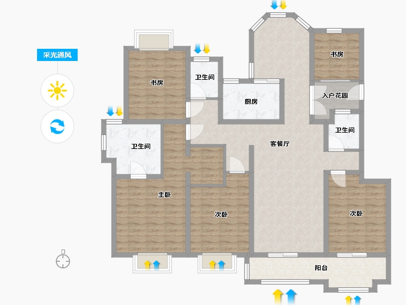 江苏省-南通市-汇鑫臻园-143.20-户型库-采光通风