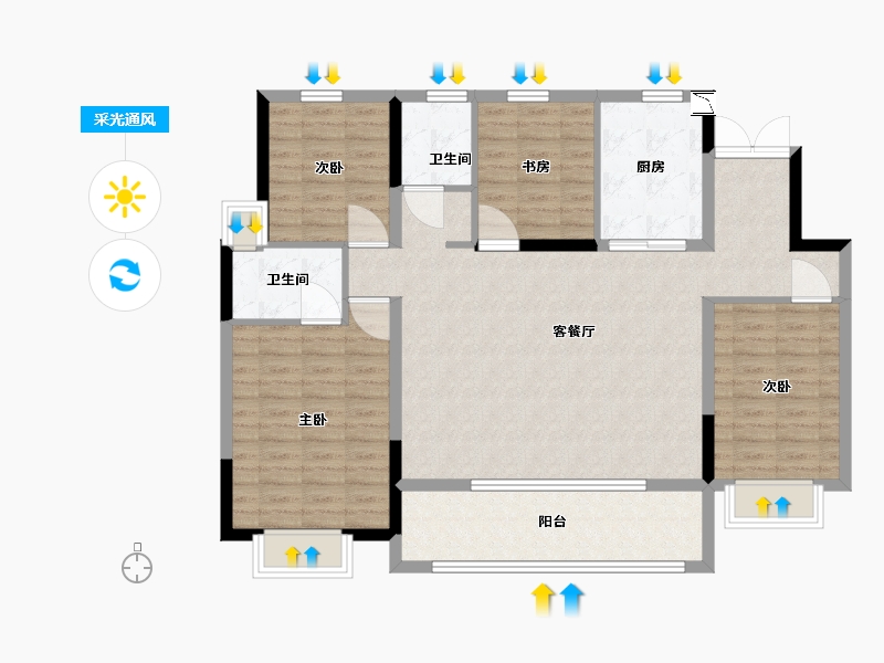 江苏省-南通市-中海翠湖溪岸-114.00-户型库-采光通风