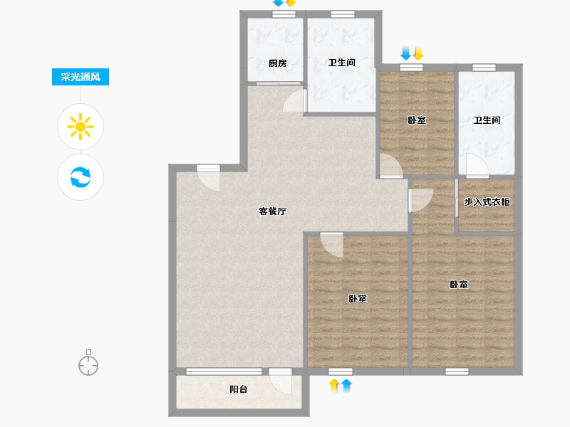 辽宁省-丹东市-金枫裕墅-116.29-户型库-采光通风