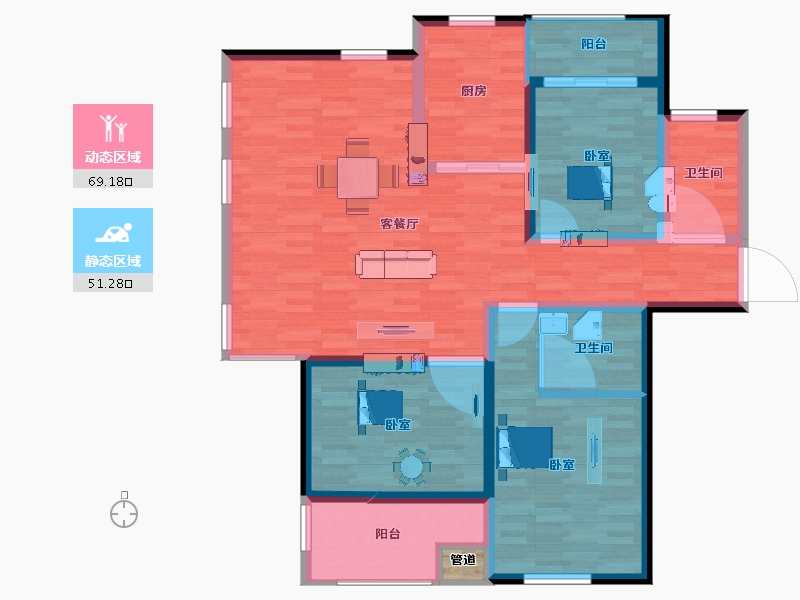 江苏省-盐城市-港海明珠-109.00-户型库-动静分区