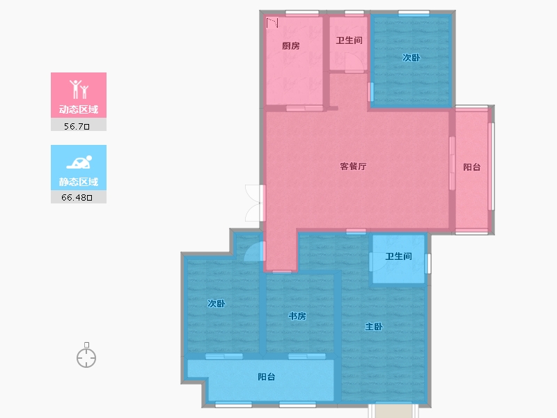 江苏省-淮安市-水沐清华-109.50-户型库-动静分区