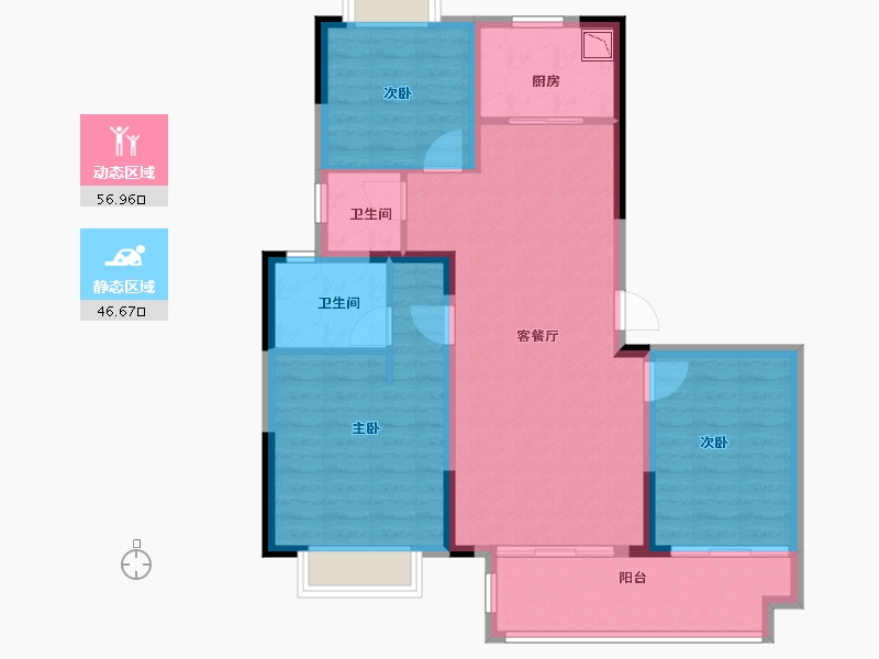 江苏省-徐州市-绿地新里·林语公馆-93.00-户型库-动静分区