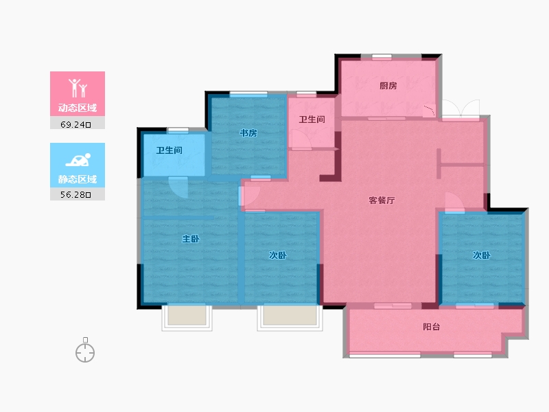 江苏省-淮安市-新城·悦隽风华-112.00-户型库-动静分区