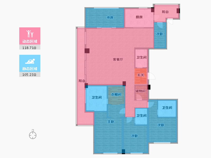 浙江省-台州市-绿城紫薇花园-202.39-户型库-动静分区