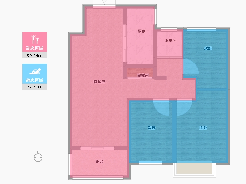 江苏省-徐州市-盛世阳光华庭-87.55-户型库-动静分区