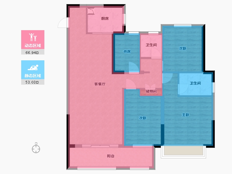 江苏省-淮安市-新城·悦隽风华-108.00-户型库-动静分区