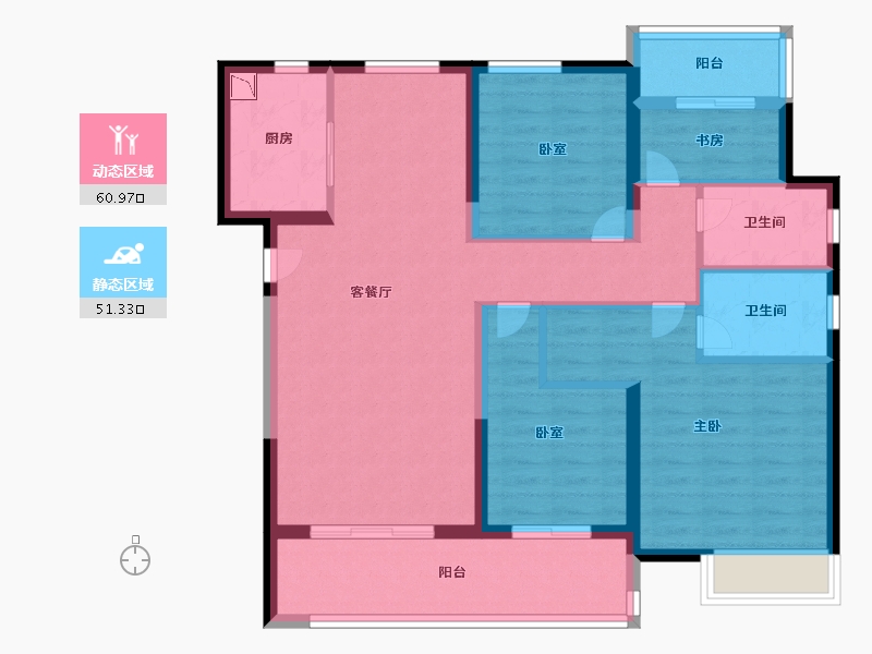 浙江省-宁波市-卓越杭州湾中心-99.99-户型库-动静分区