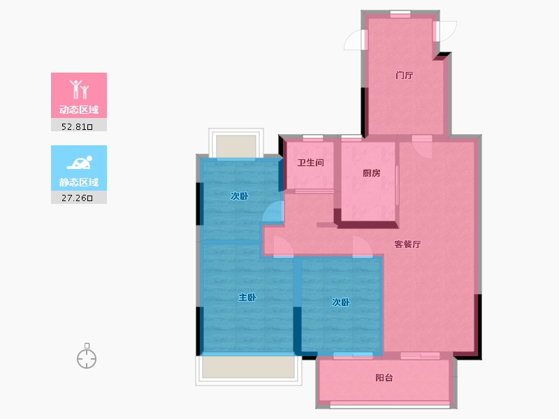 江苏省-南通市-春溪集-70.99-户型库-动静分区