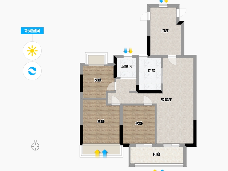 江苏省-南通市-春溪集-70.99-户型库-采光通风