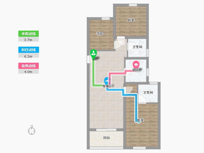 浙江省-嘉兴市-龙湖春江天玺-72.35-户型库-动静线